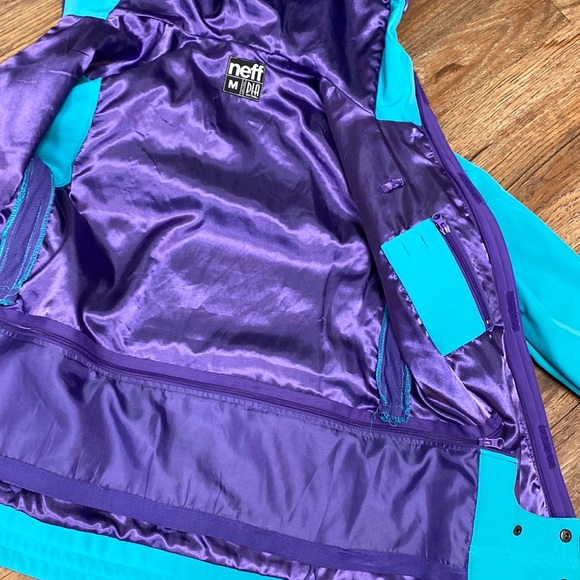 Retro NEFF Winter Snowboard Jacket Hood Softshell - Picture 2 of 10